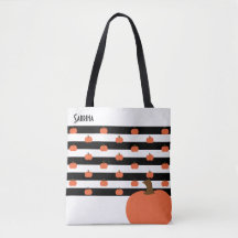 Pumpkin com faixas brancas e pretas - Personalizad