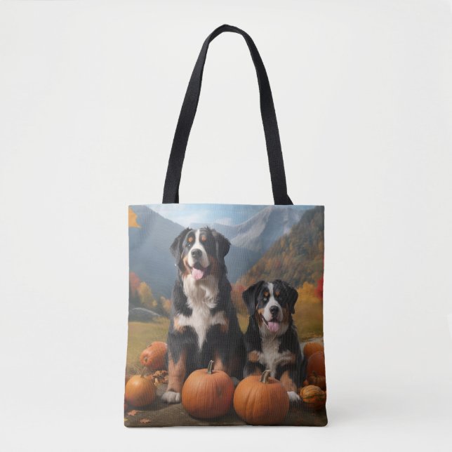 Bolsa Tote Pumpkin da Grande Montanha Suíça no outono (Frente)