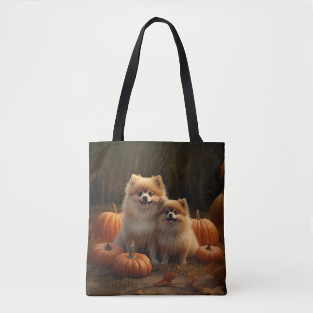 Bolsa Tote Pumpkin de Apelido de outono Pomerânia (Frente)