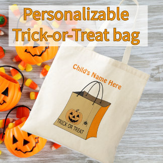 Bolsa Tote Pumpkin de Trick ou Trate Bag Halloween