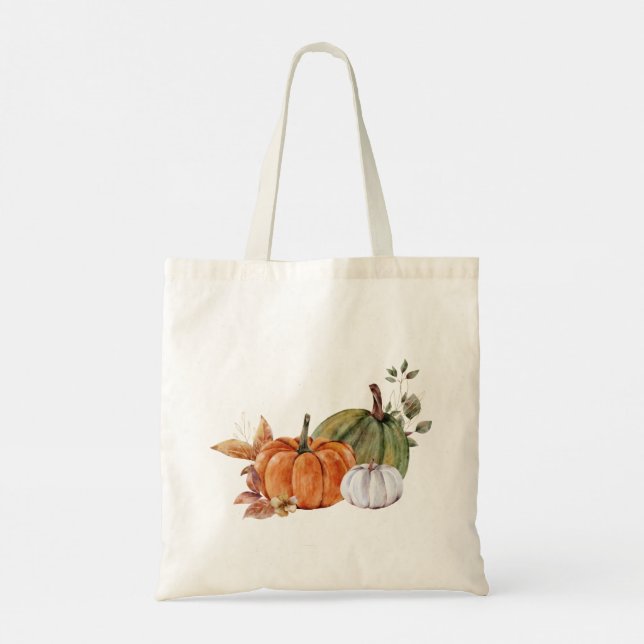 Bolsa Tote Pumpkin e Folhas de Água (Verso)
