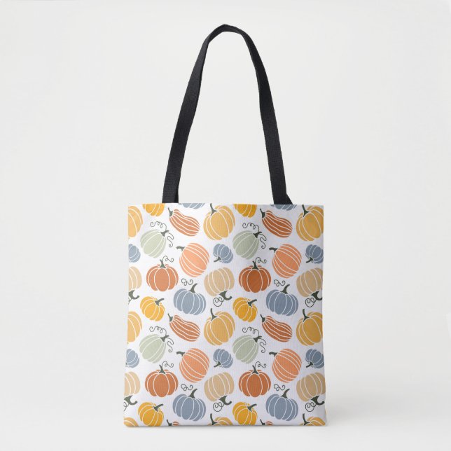 Bolsa Tote Pumpkin Gourd Padrão Colorido (Frente)