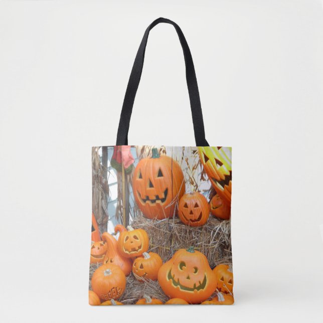 Bolsa Tote Pumpkin halloween jack ou lanterna - abóboras lara (Frente)