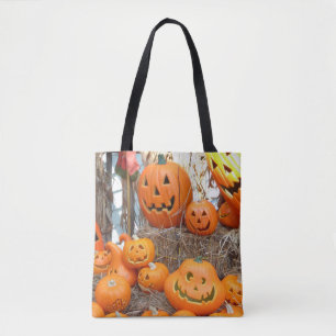 Bolsa Tote Pumpkin halloween jack ou lanterna - abóboras lara