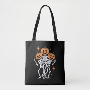 Bolsa Tote Pumpkin Skeleton Halloween Pumpkin Spooky