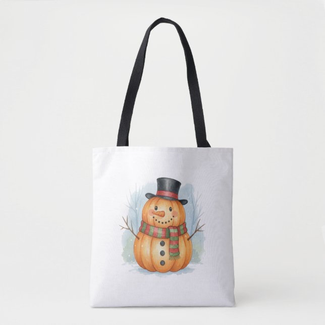 Bolsa Tote Pumpkin snowman (Frente)
