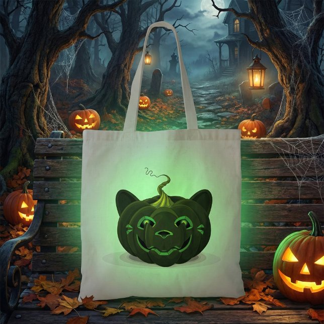 Bolsa Tote Pumpkin Verde do Halloween (Criador carregado)