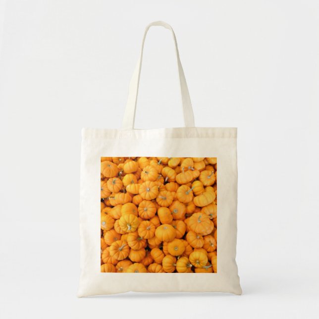 Bolsa Tote Pumpkins de Colheita de Pequeno Laranja (Frente)