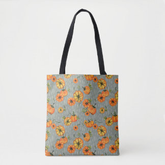 Bolsa Tote Pumpkins Laranja/Cinza de Corante Aquoso