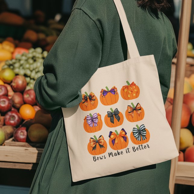 Bolsa Tote Pumpkins laranja com barra de ferramentas quadrada (This item is for display purposes only to illustrate the design element.)