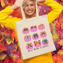 Bolsa Tote Pumpkins rosa com barra de ferramentas quadrada de