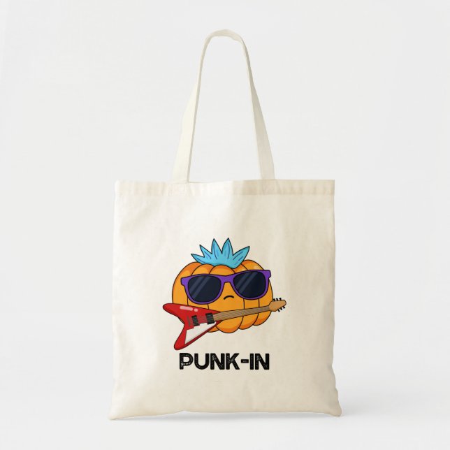 Bolsa Tote Punk in Funny Punk Rock Pumpkin Pun (Frente)