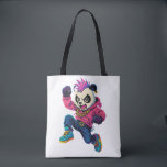 Bolsa Tote Punk Panda Power<br><div class="desc">A fierce cartoon panda with a punk hairstyle,  hoodie,  and gold chain leaps forward with rebellious street attitude and bold urban style.</div>