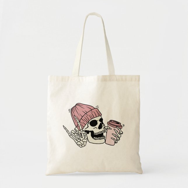 Bolsa Tote Punk rockstar skeleton graphics bag saco (Frente)