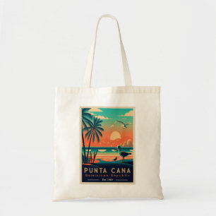 Bolsa Tote Punta Cana DR. Retro Sunset Souvenirs 1960