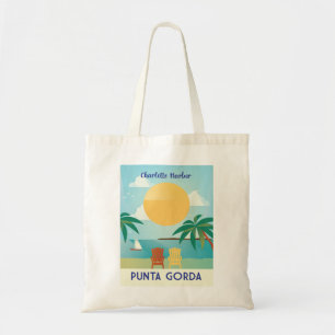 Bolsa Tote Punta Gorda Flórida Charlotte Harbor estilo retrô