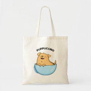 Bolsa Tote Pup-puccino Funny Cappuccino Pun
