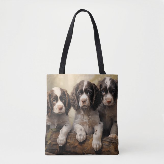 Bolsa Tote Puppp Spaniel inglês springer (Frente)