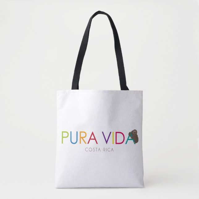 Bolsa Tote Pura Vida e sacola da preguiça (Frente)