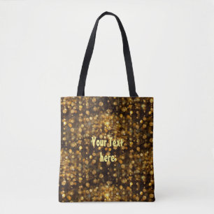 Bolsa Tote PURE DOURADO Diamantes Padrão + texto/foto
