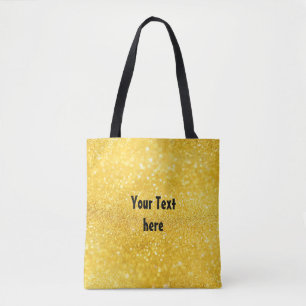 Bolsa Tote PURE DOURADO Sparkles Patterno + texto/foto