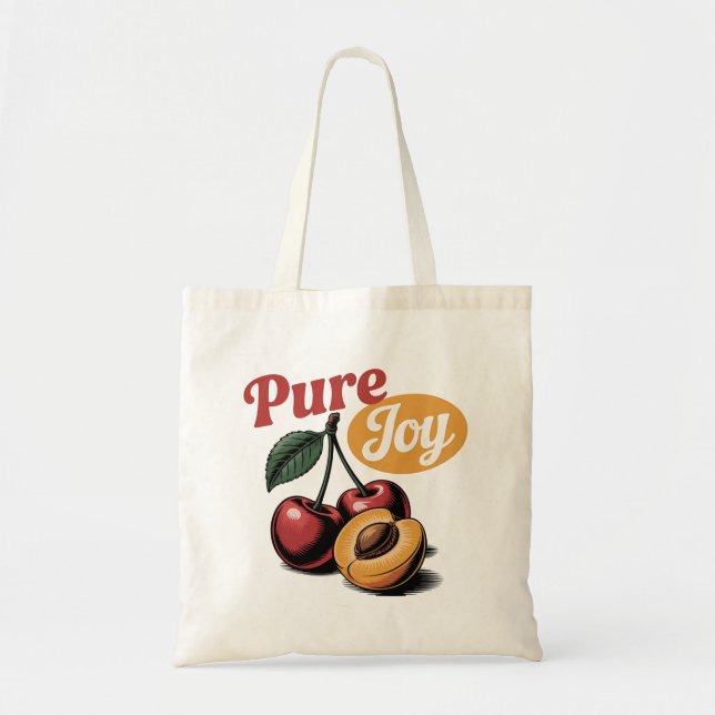 Bolsa Tote Pure Joy Cherries Apricot Retro Christian Tee (Frente)