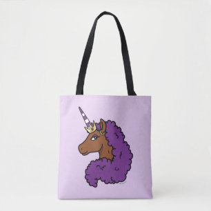 Bolsa Tote Purple Afro Unicorn