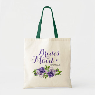 Bolsa Tote Purple Floral Bridesmaid