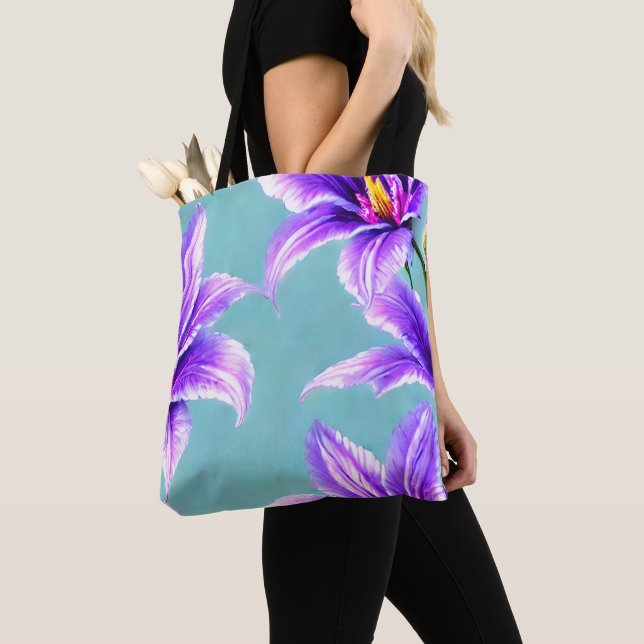 Bolsa Tote Purple Lilly do padrão do Vale (Close Up)