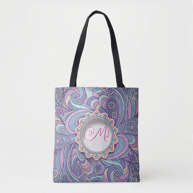 Bolsa Tote “Purple Paisley” (Frente)