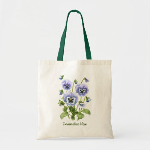 Bolsa Tote Purple Pansies Customizable
