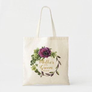 Bolsa Tote Purple Peony Wreath Mãe do Groom ID456