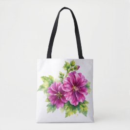 Bolsa Tote Purple Watercolor Flower Illustration 