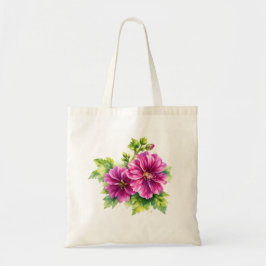 Bolsa Tote Purple Watercolor Flower Illustration 