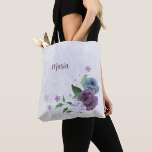 Bolsa Tote Púrpura azul-floral