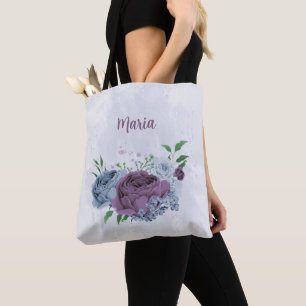 Bolsa Tote Púrpura azul-floral