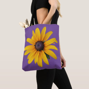 Bolsa Tote Púrpura de Foto de Susan de olhos pretos amarelos