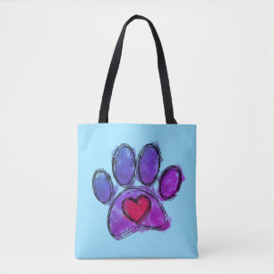 Bolsa Tote Púrpura e azul Cão-Pão-Vazio