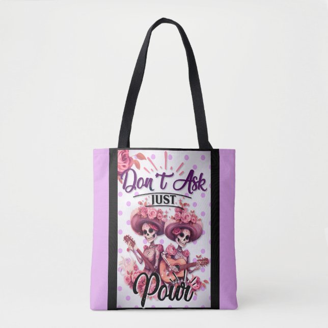 Bolsa Tote Púrpura e Bonito do crânio (Frente)