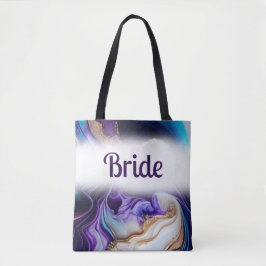 Bolsa Tote Púrpura Elegante e Dourada Bag de Casamento para N
