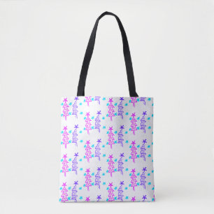 Bolsa Tote Púrpura rosa, podridão roxa, estrelas da árvore de
