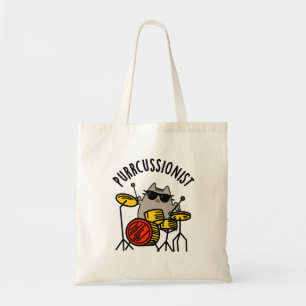 Bolsa Tote Purr-cussionista Drummer Gato Pun