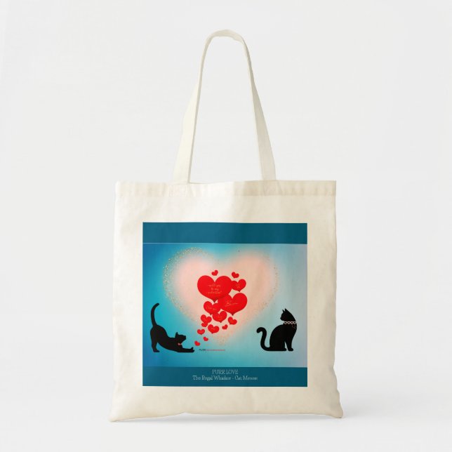 Bolsa Tote Purr Love - Cat Namorados Gift Bag - Seja Mente (Frente)
