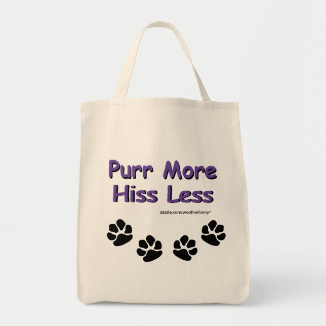 Bolsa Tote Purr More, Hiss Menos (Frente)