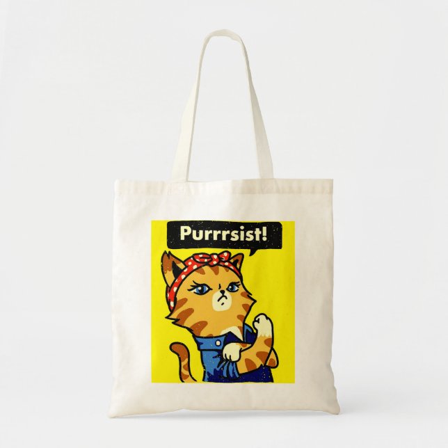 Bolsa Tote Purrist, Purrist de Gato, Pursist de Gato (Frente)