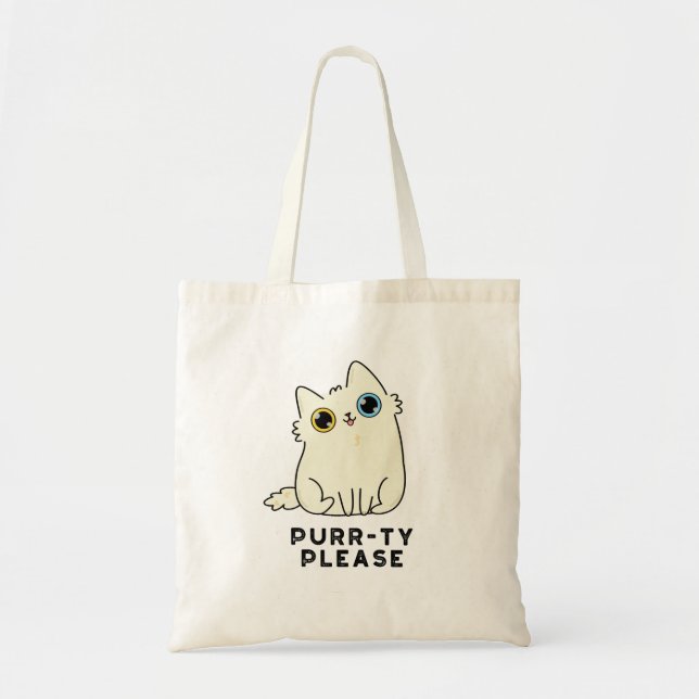 Bolsa Tote Purrty Por Favor Gatinho Engraçado (Frente)