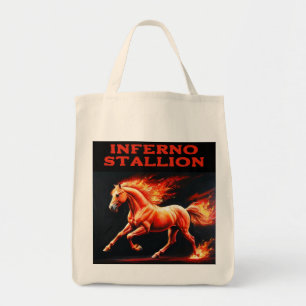 Bolsa Tote Pyro Horse: Laranja Stallion com Mana Flamejante