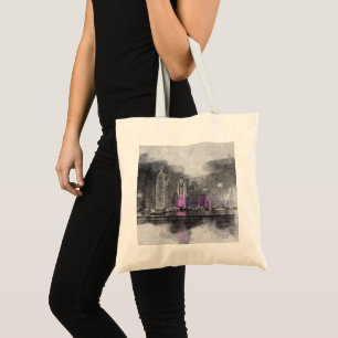 Bolsa Tote Qatar noturno da Watercolor