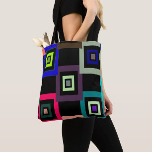 Bolsa Tote Quadrados Coloridos Geométricos - Artista da Galer