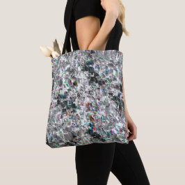 Bolsa Tote Quadrados coloridos semelhantes a peças de CD, mos